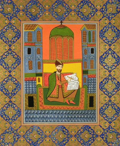 Chota Rustaveli (kb. 1172-kb. 1216) portréja miniatűr után, 11. tábla a „Le Caucase pittoresque, dessine apres nature” gróf Ernest Stackelberg szövegével, 1847-ben. alkotó: Grigori Grigorevich Gagarin